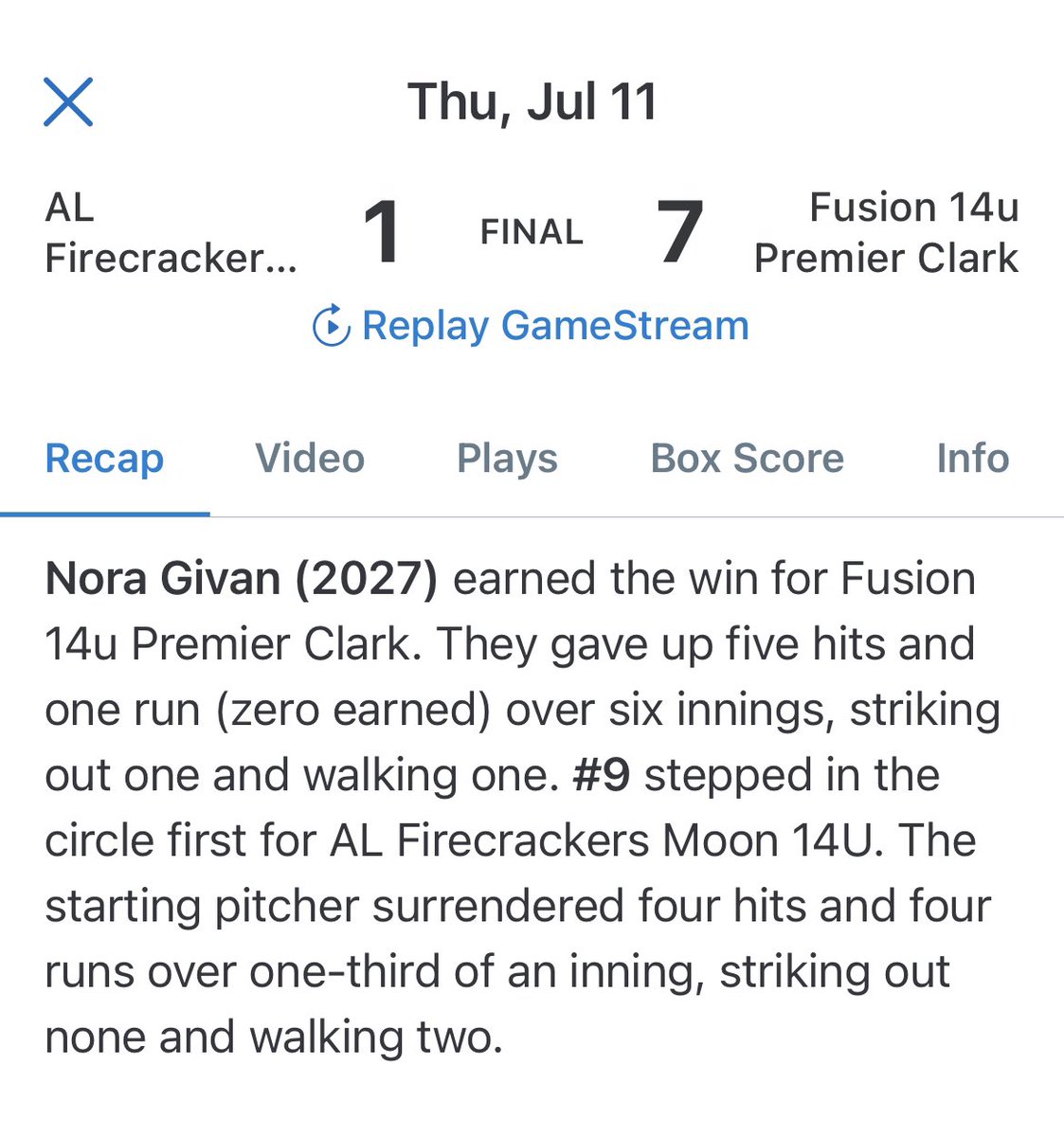 Nora Givan 2027 tweet media