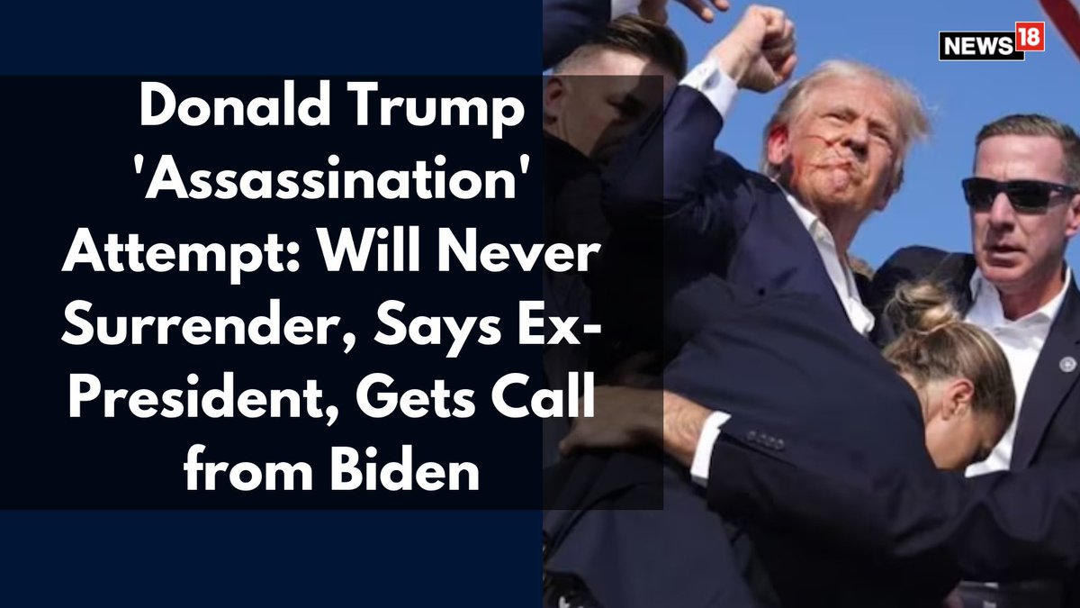 CNNnews18's tweet photo. Trump was hit in the ear by a gunman in a chaotic and shocking incident that fueled tensions ahead of the US presidential election
#Firing #DonaldTrump #UsElections2024 #Shooting #Assassination #USPresident #Pennsylvania #USA #ElectionCampaign #USRally
https://t.co/v43nfl29rO