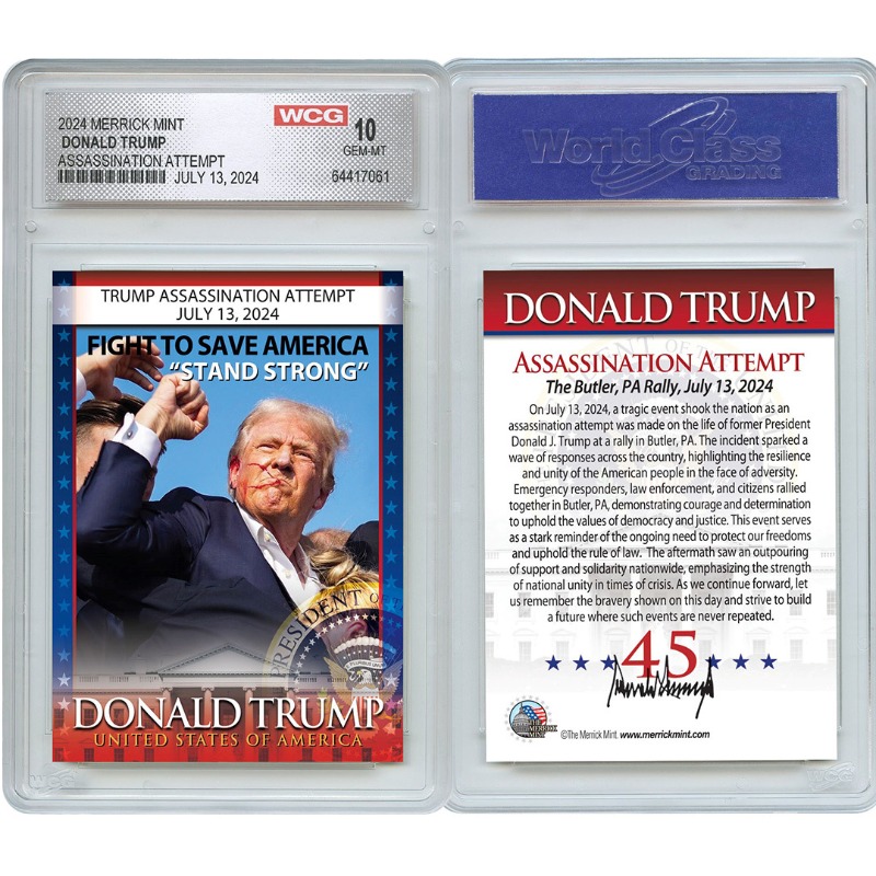 ProudPatriots1's tweet photo. 🇺🇸 First they jail him, now they try to end him
🇺🇸 Trump Assassination Attempt Trading Card
✅ Stand Strong &amp; Show Your Support!