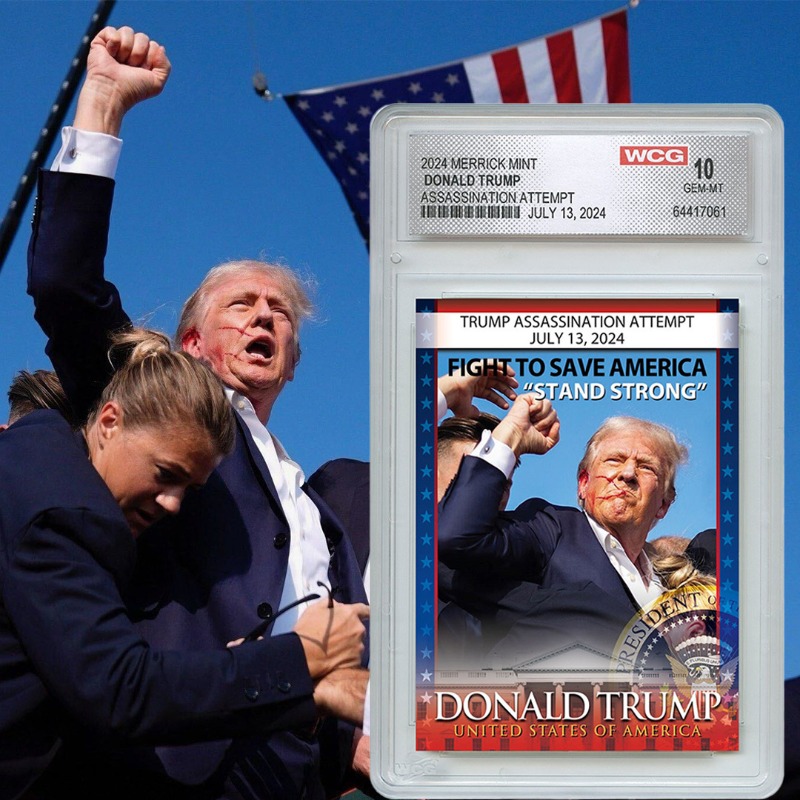 ProudPatriots1's tweet photo. 🇺🇸 First they jail him, now they try to end him
🇺🇸 Trump Assassination Attempt Trading Card
✅ Stand Strong &amp; Show Your Support!