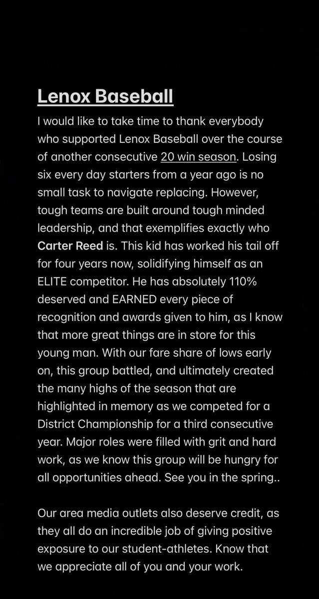 TrevorLuther10's tweet image. Thank You. #LenoxBaseball #TigerPride