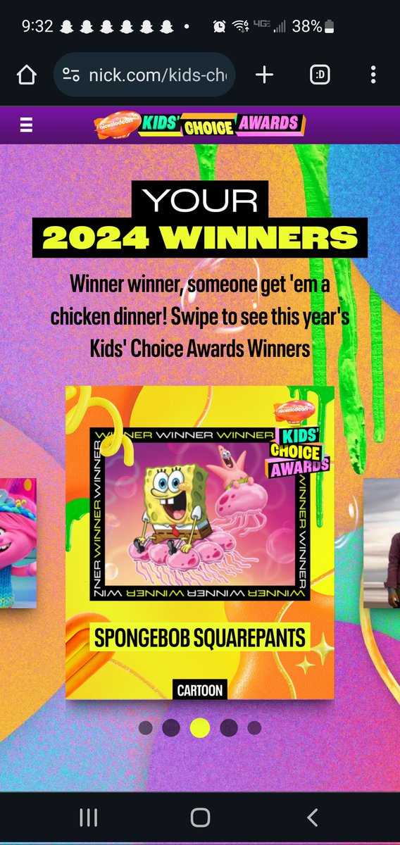 UnitedCartoons's tweet photo. We congratulate #SpongeBob on being the first Cartoon Host at the #KCAs, &amp; winning for Favorite Cartoon, this time for the 16th year in a row, and for the 21st time overall!! 🧽🟨👖🍍🌊🦑🦀🐌🍔🧡

We also give congrats to the #LoudHouse and to #TheSimpsons for their nominations! https://t.co/q1DfFB98mY