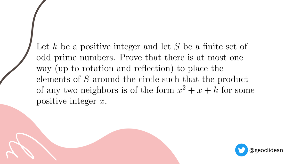 geoclidean's tweet photo. Primes and sets
#NumberTheory #PrimeNumbers #IMO #IMO2022 https://t.co/UgmAMVKo4I