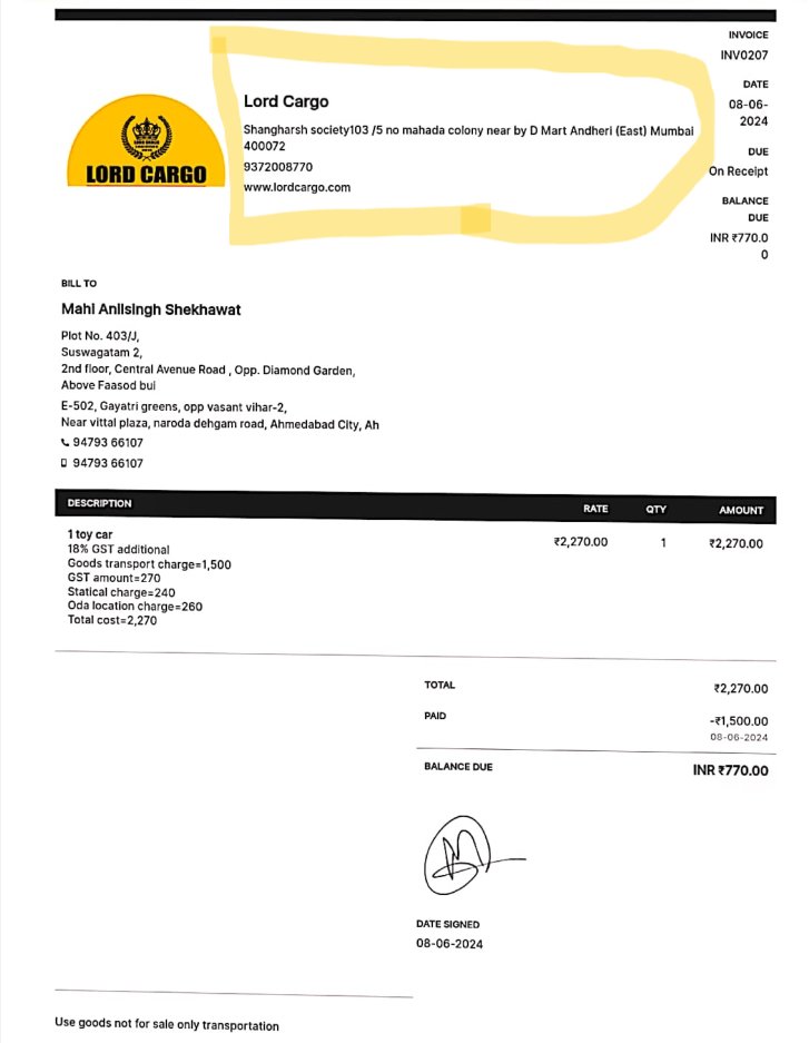 neil_techno's tweet photo. My 4 Years Old Cancer Patient Daughter Cheated By "LORD CARGO" Andheri East Mumbai, My wife Paid The Fees to Deliver Toy Car From Mumbai to Ahmedabad, 40 Days Gone Still Not Delivered ! Need Justice @CPMumbaiPolice @DGPMaharashtra @AhmedabadPolice @dgpgujarat @PMOIndia @AmitShah https://t.co/YiMrAu0Dhh