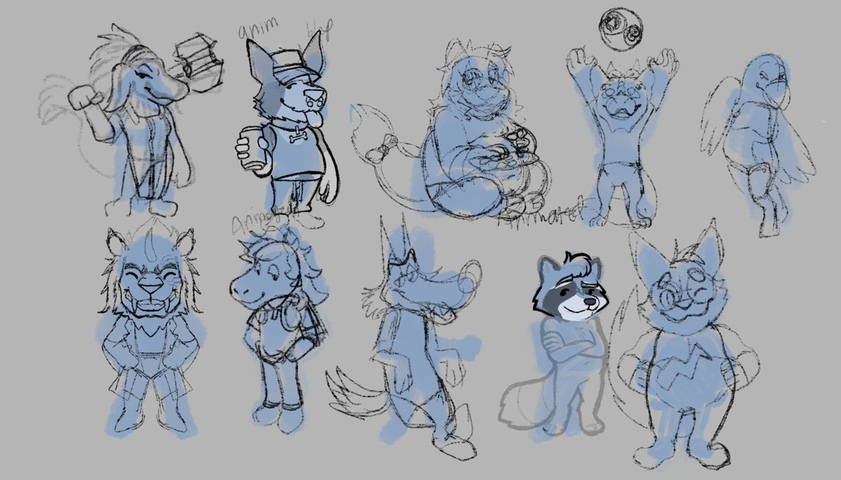 FroBurr's tweet image. blocking out the shapes for these poses has been fun