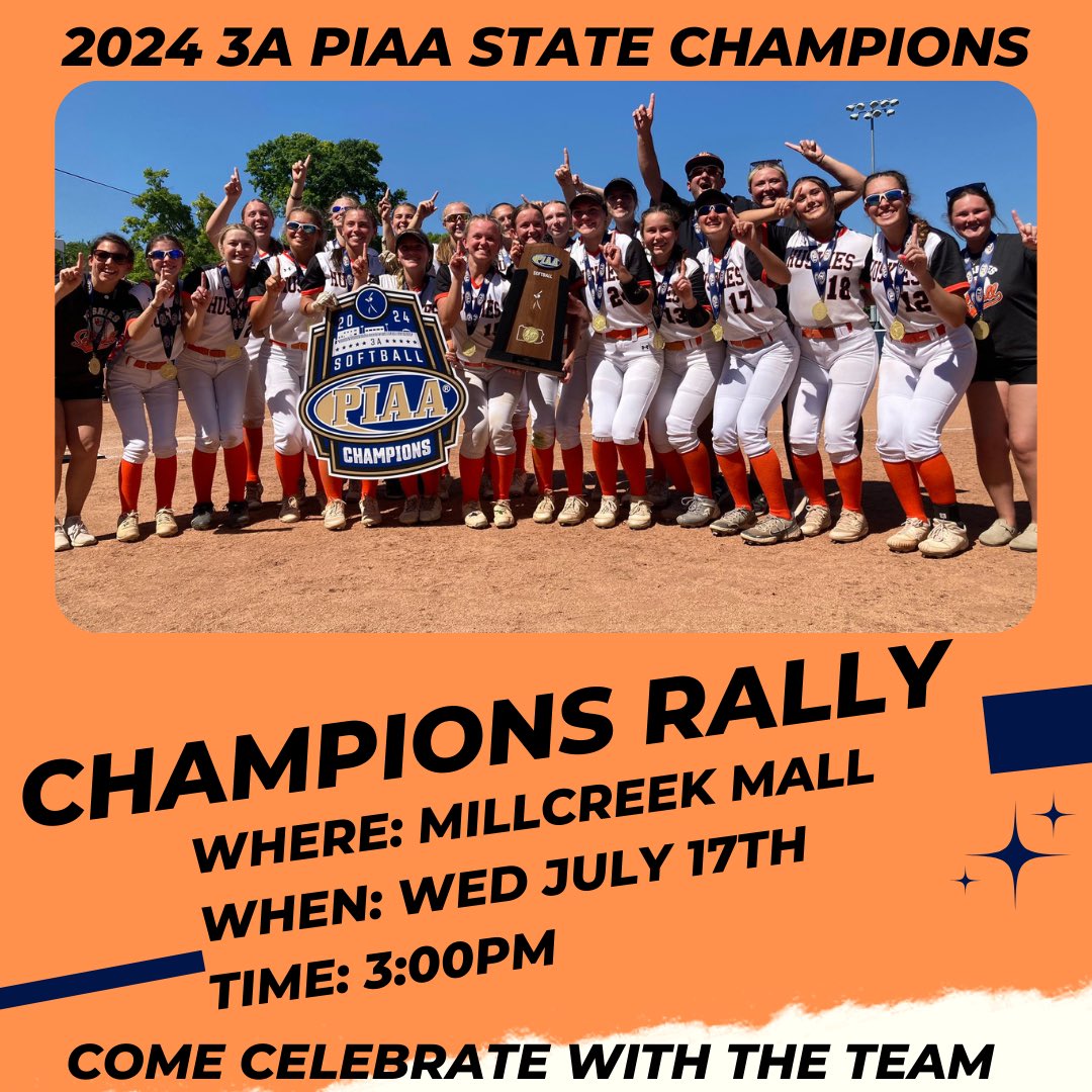 hc_huskies_sb's tweet photo. Come celebrate with the team!!! Going to be a fun afternoon! These girls deserve this and everything else coming their way!! 2024 PIAA 3A State Champions! #hcsoftball #HCProud #StateChamps2024🏆🥇🥎 https://t.co/6bIZLovHIS
