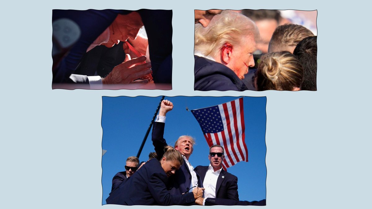 IndiaCrooks's tweet photo. Although its still too early as motive behind the shooting (also shooter) at #Trump is still unknown, but these pictures will haunt @JoeBiden @TheDemocrats from now on till November. Is this the game, set, match in #PresidentialElection2024?🤔
#Pennsylvania #Bulter https://t.co/g1v7p0HjZx