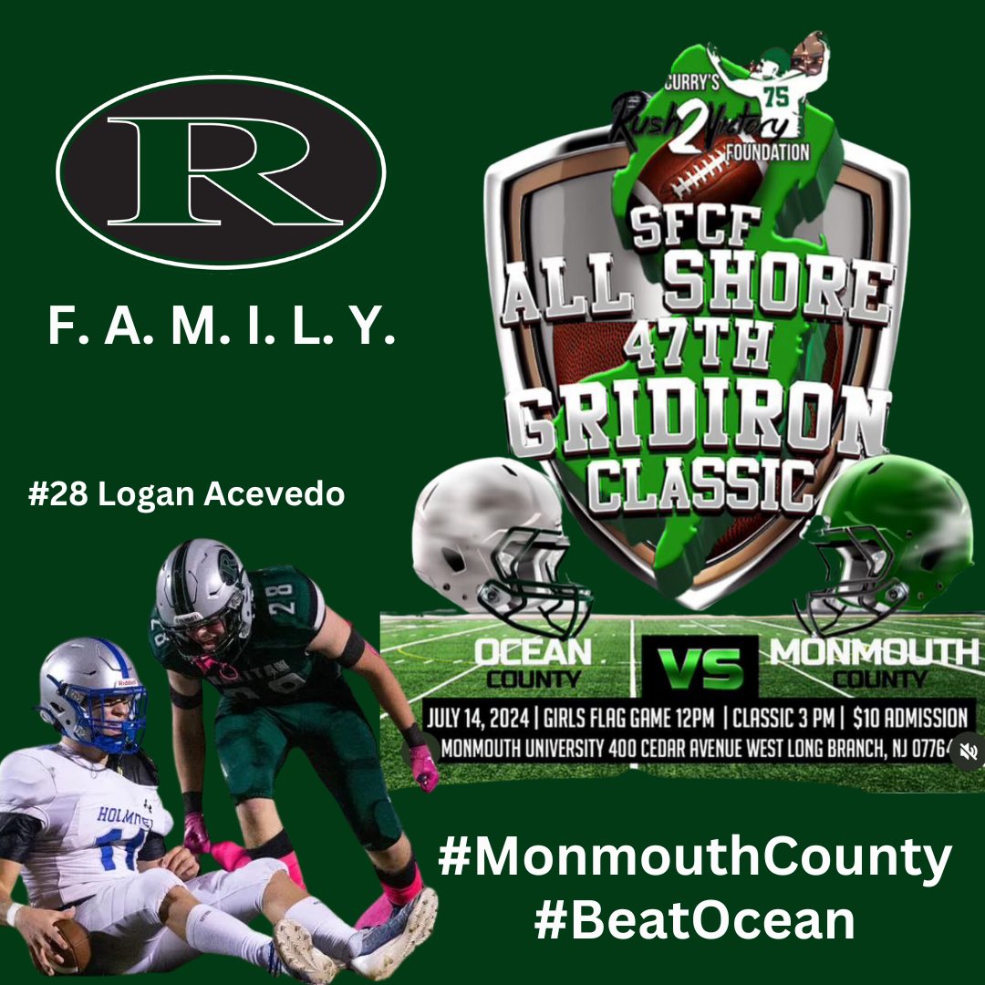 RaritanRocketFB's tweet photo. Come out tomorrow to @monmouthu to watch our very own @LoganAcevedo11 and Team Monmouth in the @MrGetFlee99 All Shore Game!
@RaritanAD @RaritanSports @RaritanHigh #TeamMonmouth #BeatOcean
#weR #OneStrong
πF. A. M. I. L. Y. π https://t.co/VBiuFXyMvx