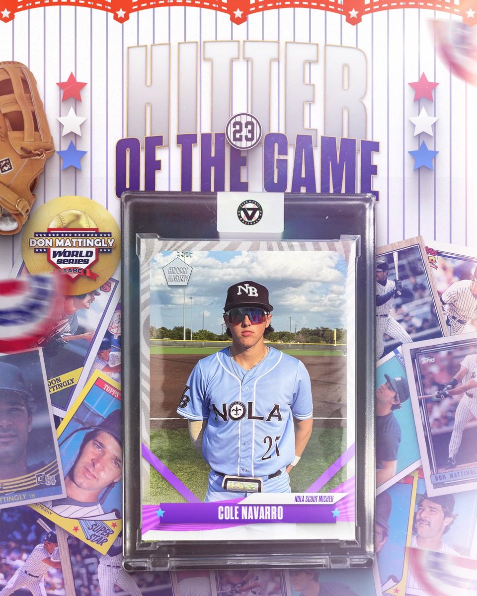 #MattinglyWS F: <a href="/NolaScoutTeam/">NOLA Scout - Micheu</a> Micheu 6, 
Impact Baseball Club Worley 1
PoG: <a href="/Bryce73113753/">Bryce Hebert</a> 7 IP, 7K, 4H, 0 ER
Hitter: @Colenavarro2 2-2, 2 RBI