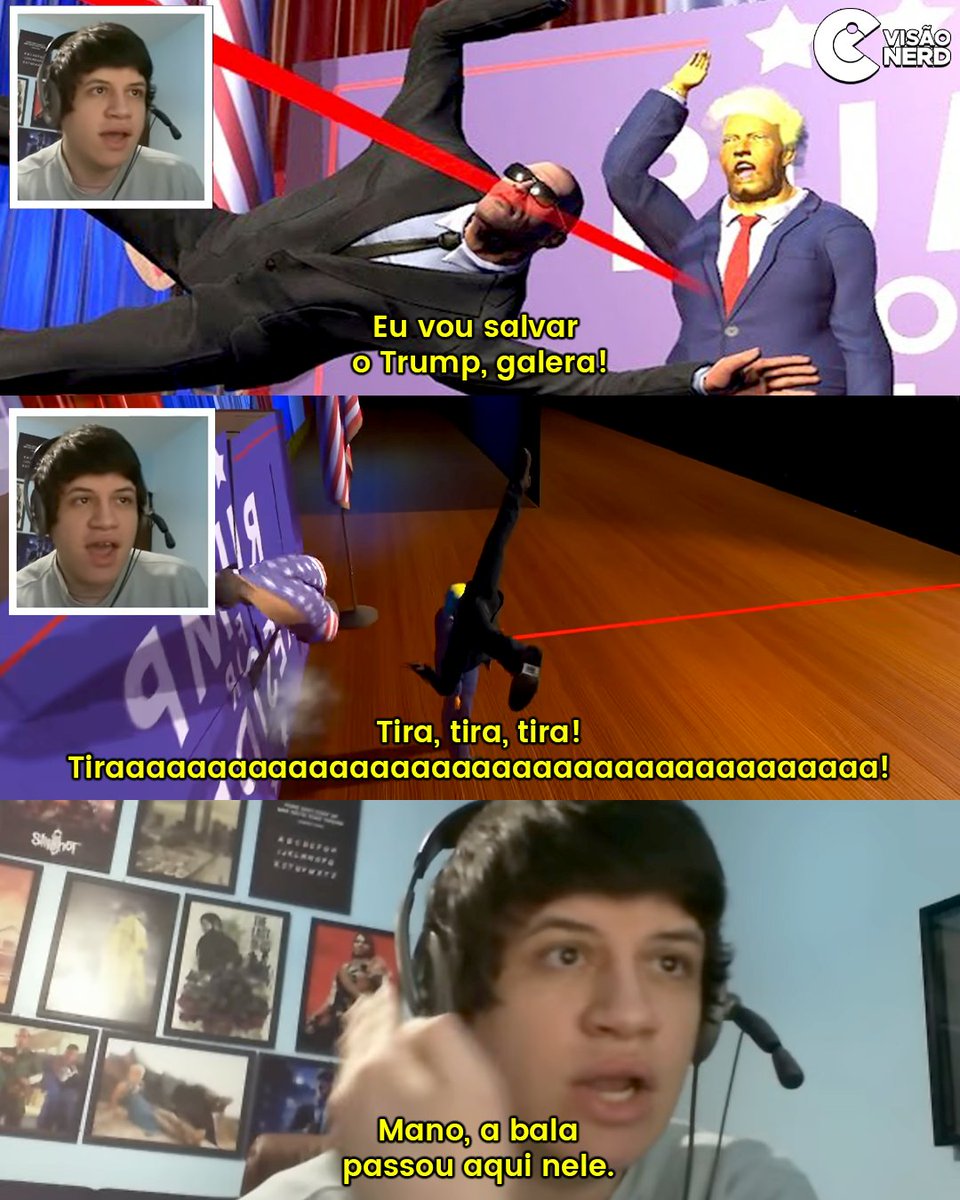 visaonerdofc's tweet photo. 😅 Games EduUu sempre muito a frente do seu tempo.

O trecho do post foi retirado do vídeo 'Tirei a bala com o pé! - Mr. Preisdent (2016)', do canal "Games EduUu". https://t.co/L9eDnGOsIx