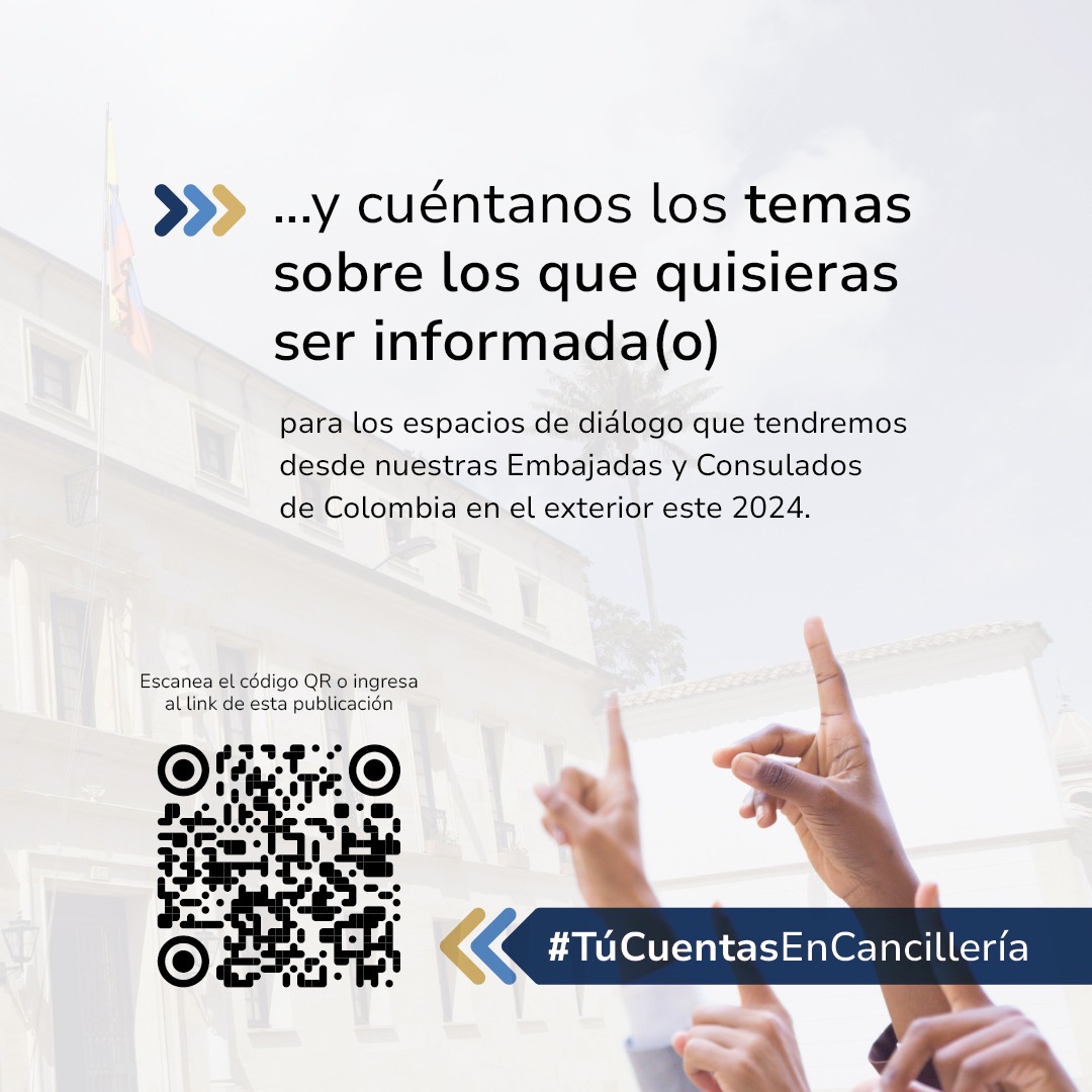 Participa y cuéntanos los temas sobre los que quisieras ser informada(o) en la rendición de cuentas en el exterior en forms.office.com/r/9zhZQErdWN  #TúCuentasEnCancillería