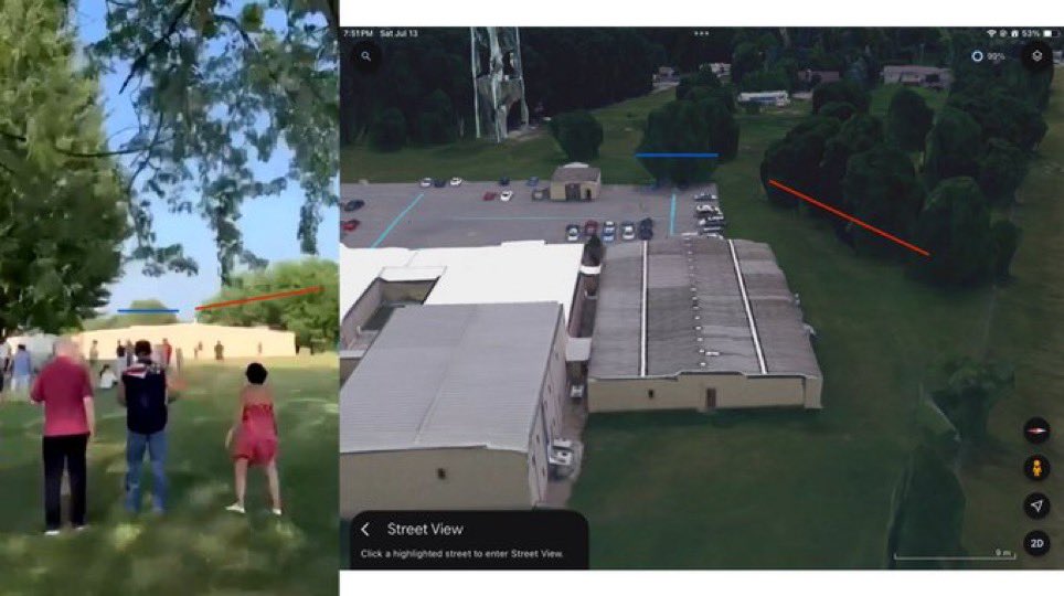 PKurzin's tweet photo. 🚨 Geolocation confirms this is/was the shooter’s position. https://t.co/6tgydkFf0M