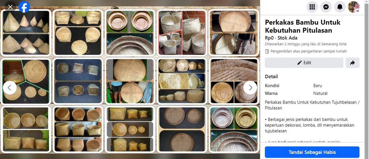 wikkabambu's tweet photo. Yuk,
Yang mau wadah atau hantaran buat, persiapan Tumpeng, Jajan Pasar,
atau yang mau hias lingkungan bisa pakai perkakas bambu : gapura, dekorasi, lomba2 dll

https://t.co/bNavq2z8z7 https://t.co/69noF0rBzZ