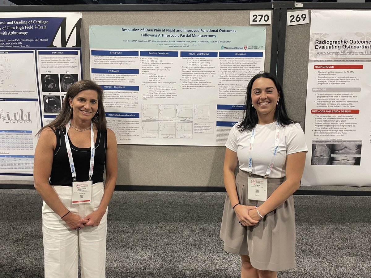 natlowenstein's tweet photo. Such a privilege to attend #AOSSM2024 and share our team’s work. Can’t believe it has been 5 years since I began working with @DocMatzkin and I’m so grateful for all of the opportunities and connections in that time! @MGB_Sports https://t.co/HdI2jodflm