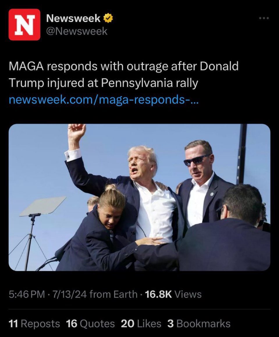 Every single American should be outraged by an attempted assassination of an American politician.