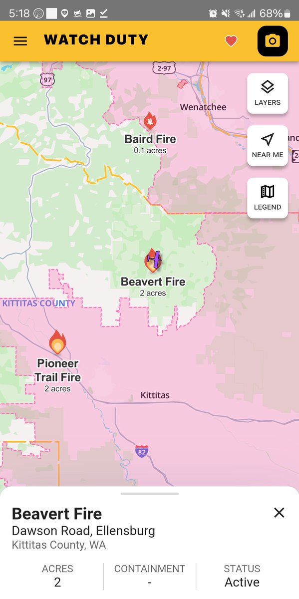 Borrowed7Time's tweet photo. The #BeavertFire in Ellensburg has burned 2+ acres. Air support called in per @watchdutyapp reports

Blue Spruce Management AC90 N197GB #A182C4 as Air Attack 617

Chelan Co. Fire District UH-1H N911MR #AC9B85 out 

WA DNR UH-1H N340WN #A3BF4F https://t.co/2J3jooVpZn