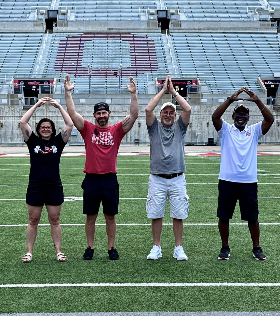 RoughRidersKENT's tweet photo. We are use to seeing Coach Hockett and Ms. Sepi in the halls of Roosevelt or the weight room, but recently, they were able to tour the OSU football facilities with Roosevelt alum Riley Larkin due to winning the opportunity at last year’s Rough Rider Football Golf Outing. https://t.co/XIFNC0TXz2
