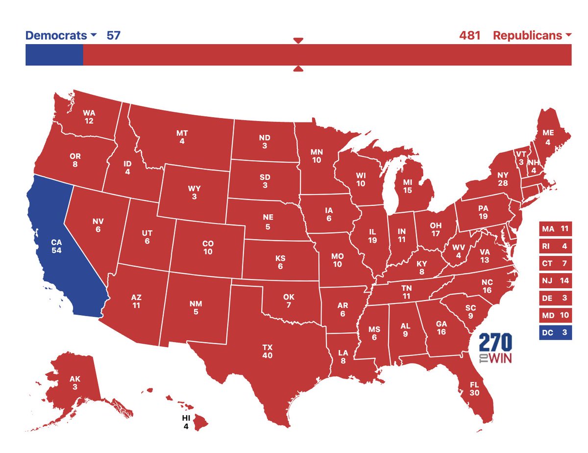 ForAmerica's tweet photo. New electoral college map just dropped. https://t.co/nAoBOzFow7