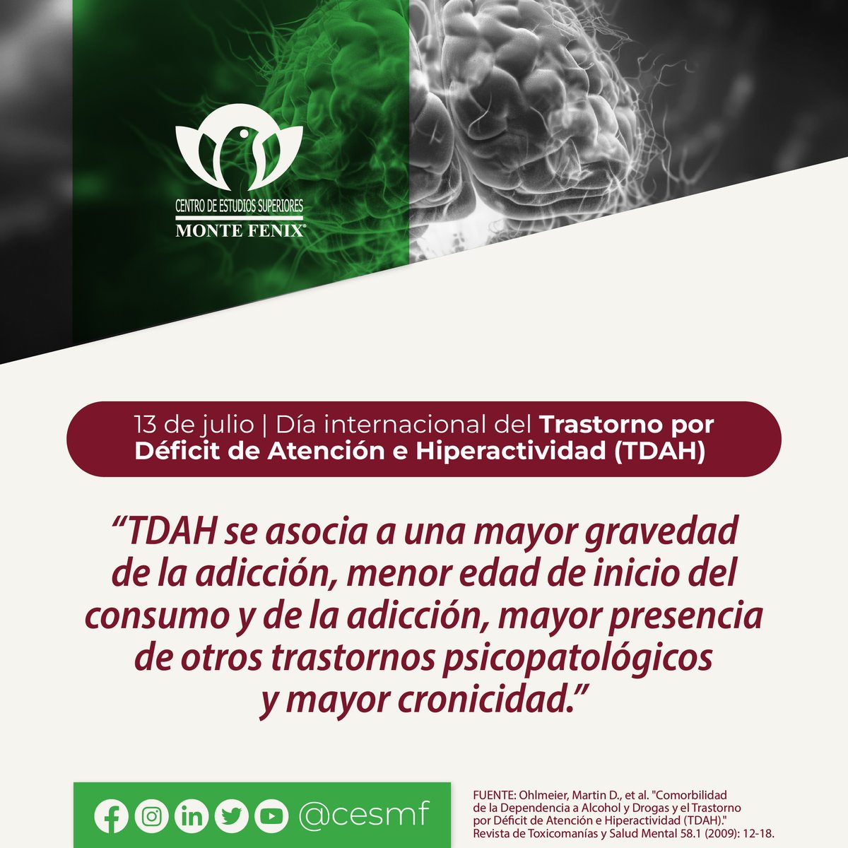 CESMF_SC's tweet photo. Sabías que… ⁉️
🚨🚨Personas con TDAH son más propensas a las conductas adictivas.

Conoce más de este artículo en https://t.co/jfE3LsYcw4
#CESMF #CienciasSociales #TDAH https://t.co/bfGcucUNu0