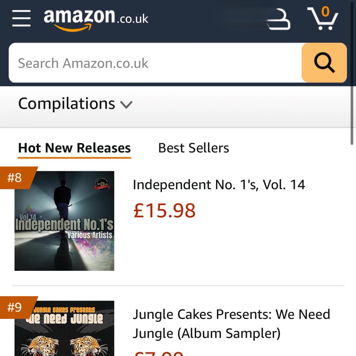 woarecords's tweet photo. #BreakingNews after the unprecedented #1 spot on the official #iTunesUK charts yesterday, the Independent No.1’s Vol.14 has now broken into the #AmazonUK #Top10 #HotNewReleases charts, coming in at #8 #in1 #independentno1s ##vol14 https://t.co/PrMpVUHx1E