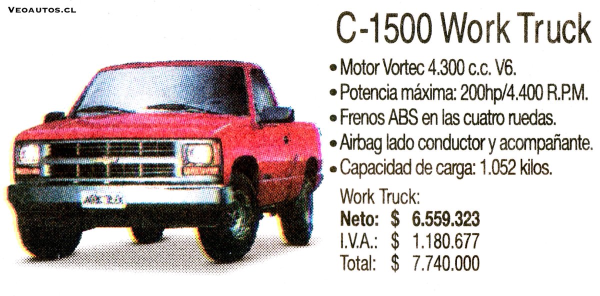 VeoAutos's tweet photo. Chevrolet C1500 Cabina Simple Work Truck y Silverado Chile 1998, año en que se comercializan 750 Unidades
+ info https://t.co/vcaJkyE94F
#chevroletsilverado #worktruck #chevypickup @ChevyTrucks @addict_car @thecarfactoids @RiveraNotario @ChevroletCL https://t.co/av4hqL9WDz
