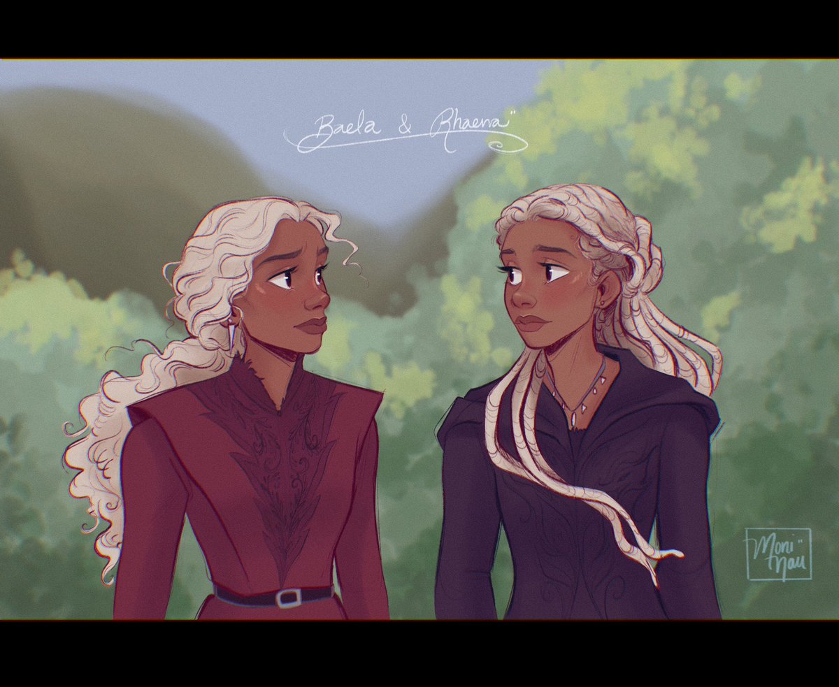 Monimau2000's tweet photo. Baela &amp; Rhaena ✨✨✨

#HouseOfTheDragon #BaelaTargaryen #RhaenaTargaryen #digitalart https://t.co/yeA1iFtfK0