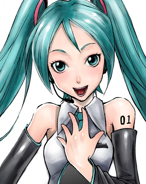 初音ミクちゃん 同じ構図で久々に描いてみました!2008← →2024 