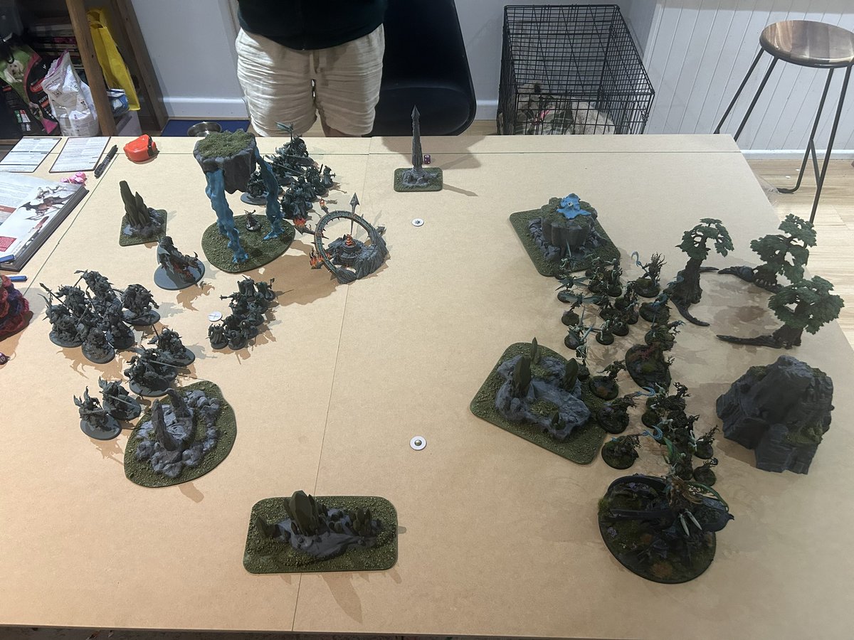 Played my first game of 4th against <a href="/theruneaxe/">Gabe - Rune Axe Radio</a> last night. Between people literally shitting their pants and ambling through the rules; We got 3 turns in. Takeaways - I’m digging what I’m seeing so far. Lots to learn. Positive feels. #warmongers #WarhammerCommunity