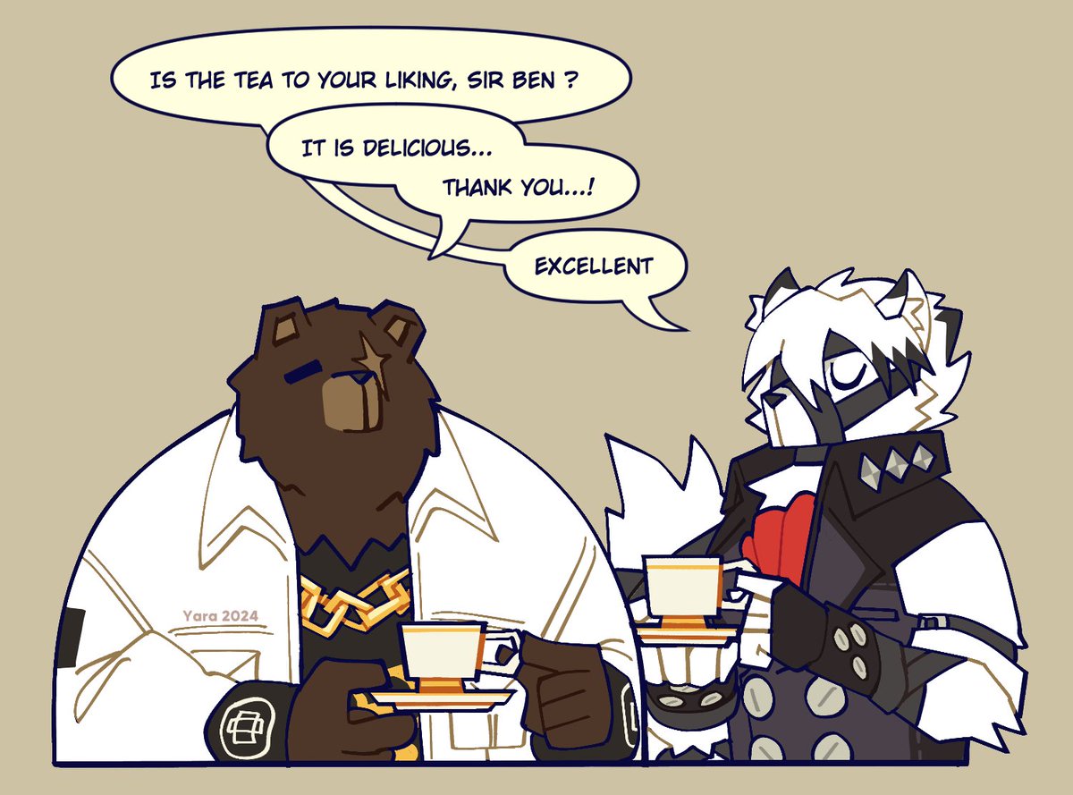 Yaaravu_'s tweet photo. Tea time #zzzero #BenBigger #VonLycaon #zenless0704 https://t.co/nkqwX09WLr