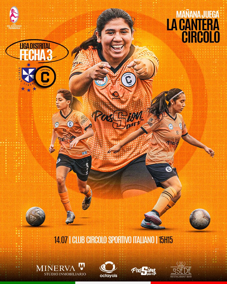 clublacantera's tweet image. Todo listo para cerrar de locales la Etapa Distrital de la Liga de Ascenso💪🏻⚽️

🏆 Liga de Ascenso 2024
🆚 USMP
🏟️ Circolo Sportivo Italiano 
⏰ 14 Julio / 03:15 pm

¡𝙑𝘼𝙈𝙊𝙎 𝘾𝘼𝙉𝙏𝙀𝙍𝘼 𝘾𝙄𝙍𝘾𝙊𝙇𝙊! 🟠🔵

#LigadeAscenso
#ADNcantera
#SomosCantera 
#FutbolFemenino