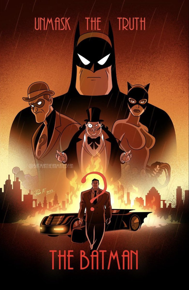 BatmanNotes's tweet photo. The Batman Poster - Batman: The Animated Series Style by IG user batmantheanimatedfan https://t.co/dGiNDxNPuo