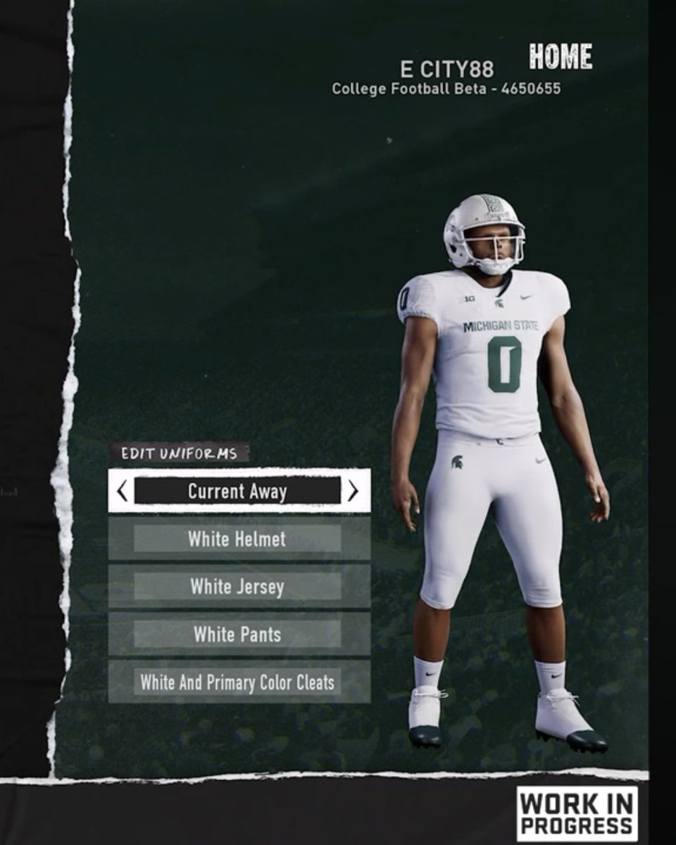 Ben_Sonday's tweet image. Uniform Options in EA CFB 25 #MichiganState🧵