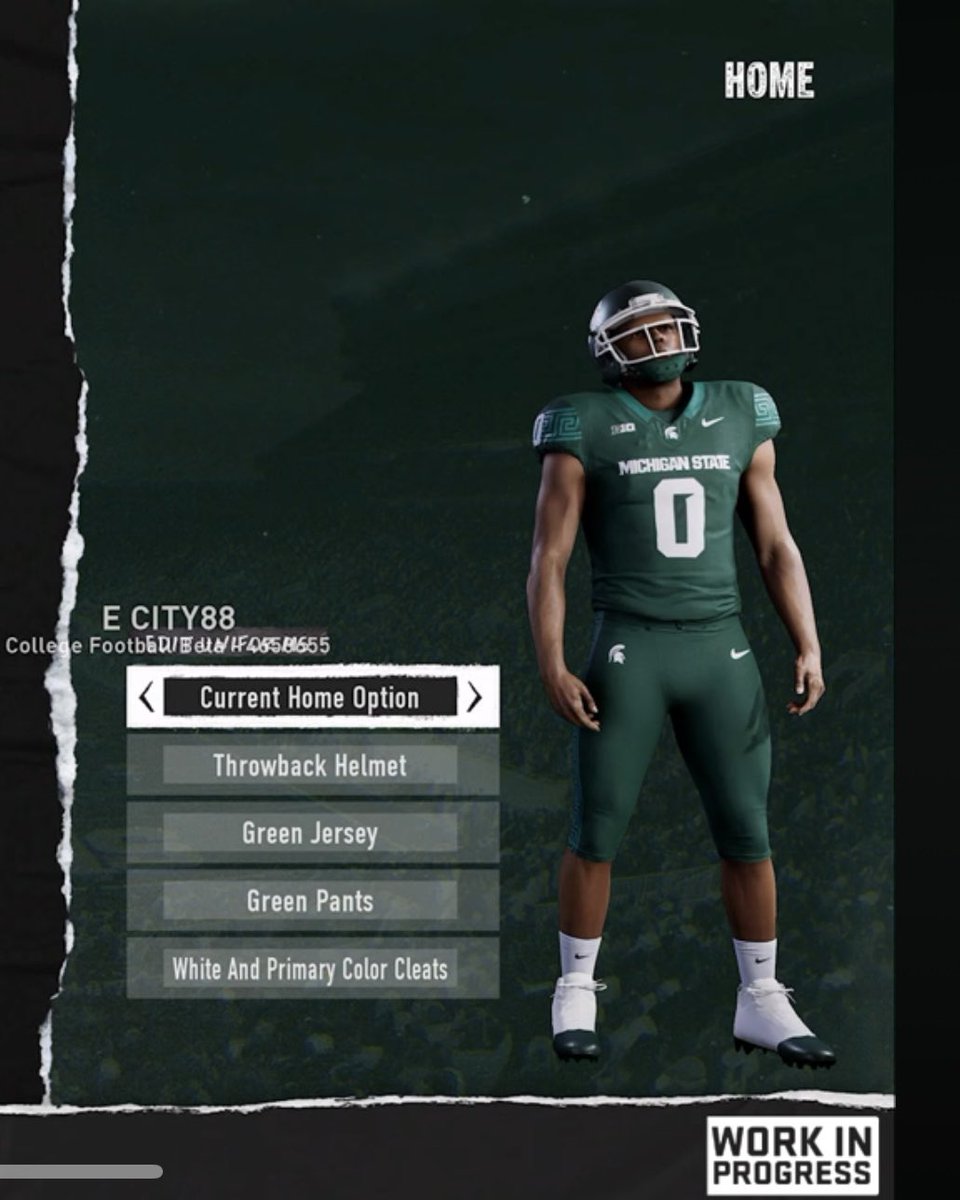 Ben_Sonday's tweet image. Uniform Options in EA CFB 25 #MichiganState🧵