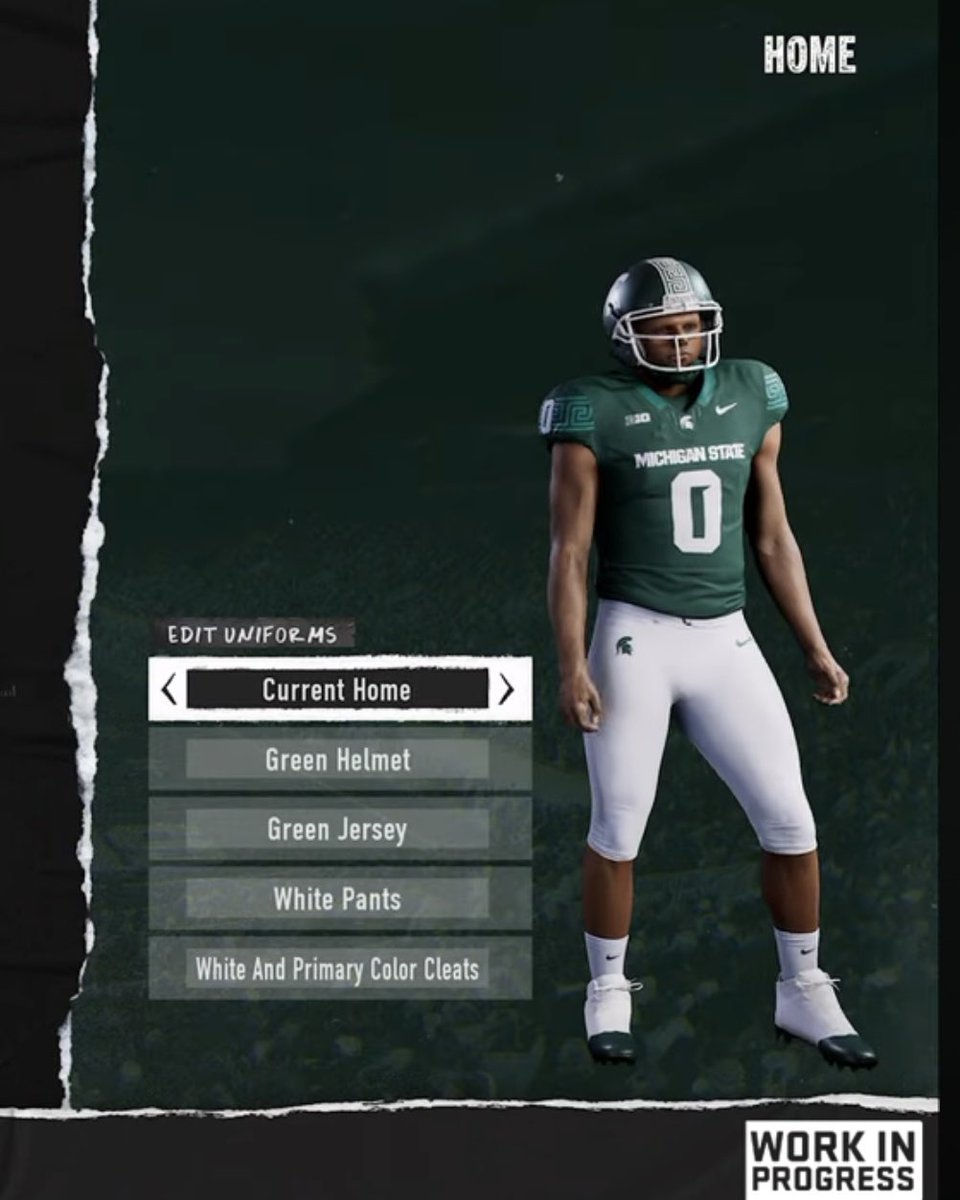 Ben_Sonday's tweet image. Uniform Options in EA CFB 25 #MichiganState🧵