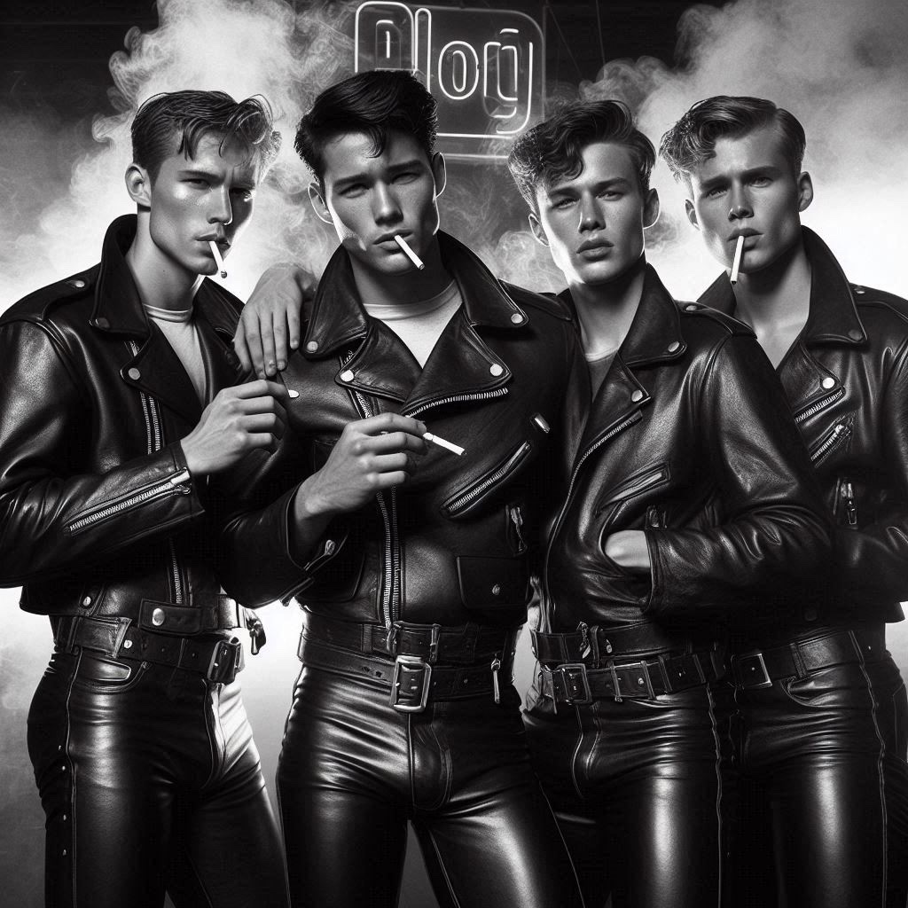 Bbreds198712's tweet photo. Smoking leatherboys. AI photo https://t.co/iaHsAIMier