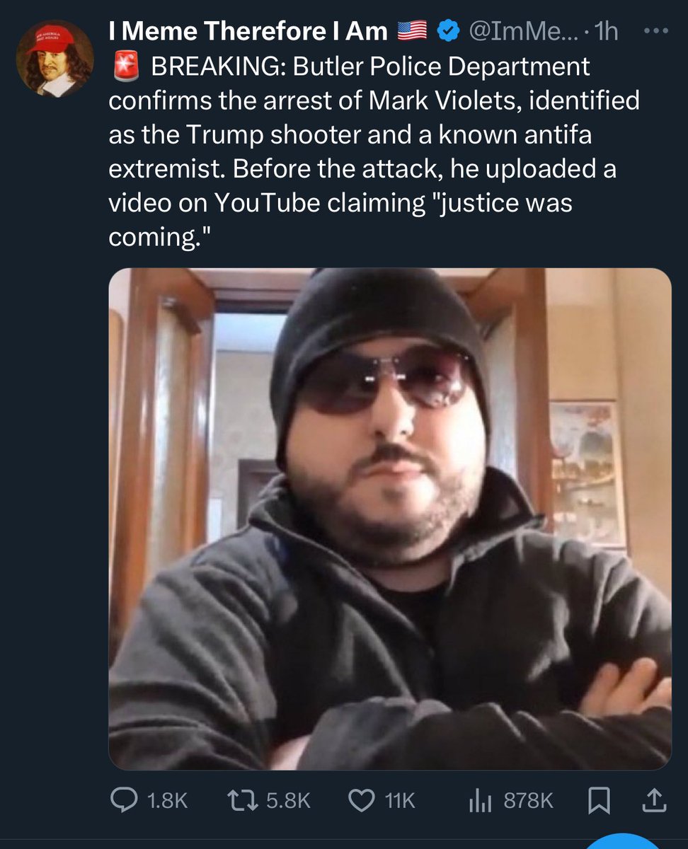 The White House and mainstream news have MISTAKENLY labeled #ASRoma journalist @MarcoVioli83  as the attempted assassinator of President Donald Trump: