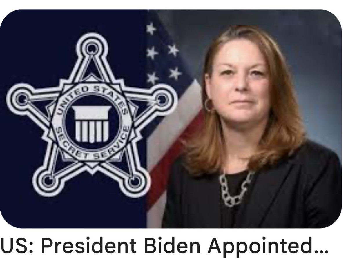 BasedSavannah's tweet photo. @dbongino USSS Director Kim Cheatle appointed by Joe Biden. Figure that one out. https://t.co/C2ySQ3IAJS