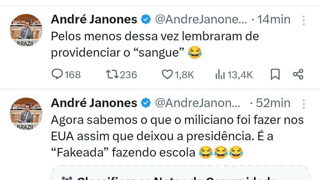 O atirador foi abatido. Um apoiador de Trump foi morto. A facada em Bolsonaro teve centenas de testemunhas.

Se essa produção industrial de fake news e ódio viesse de um deputado de direita, o mesmo ja teria sido severamente punido. Mas Janones fez o L. Nada acontece com ele.