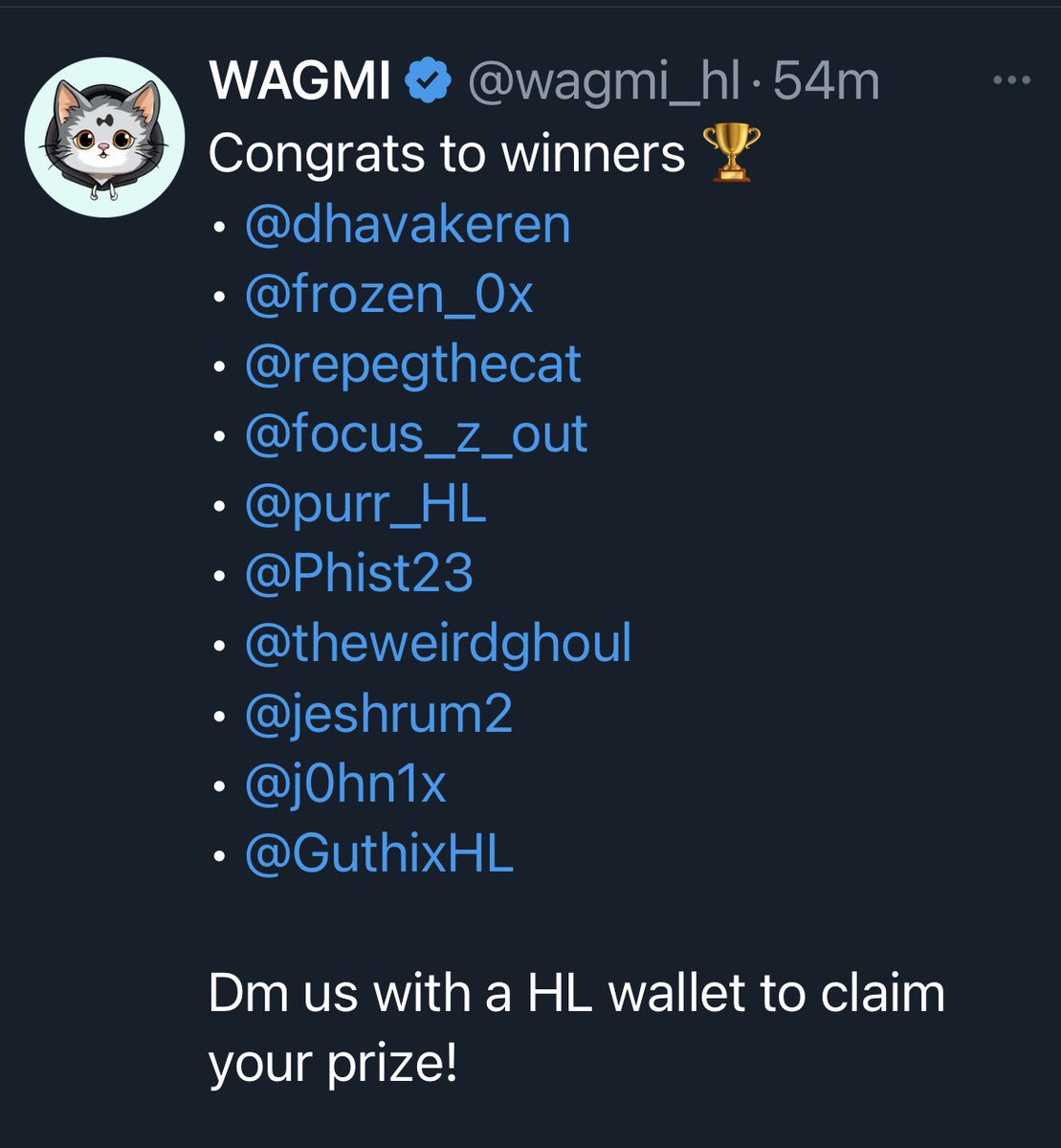 GuthixHL's tweet photo. LMAOOO RIGGED ASF 😹😹

I won the giveaway i told u guys to enter. Giving it back now:

Giving away $100 worth of @wagmi_hl 

To enter:
Like + RT
Comment Hyperliquid is the future of finance

Drawing winner in 24h https://t.co/LhllL5xYpP