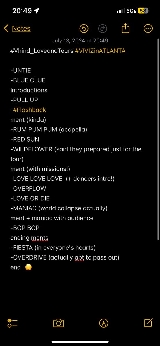 eunharideul's tweet photo. oh wow so they take out 8 songs from the original #Vhind_LoveandTears setlist for the us tour 

rum pum pum 
tweet tweet 
mirror 
dance
siesta
loveade
party pop
up 2 me 

i guess they did it due the packed schedule, stay healthy viviz♡ https://t.co/M3ggNl7MZU