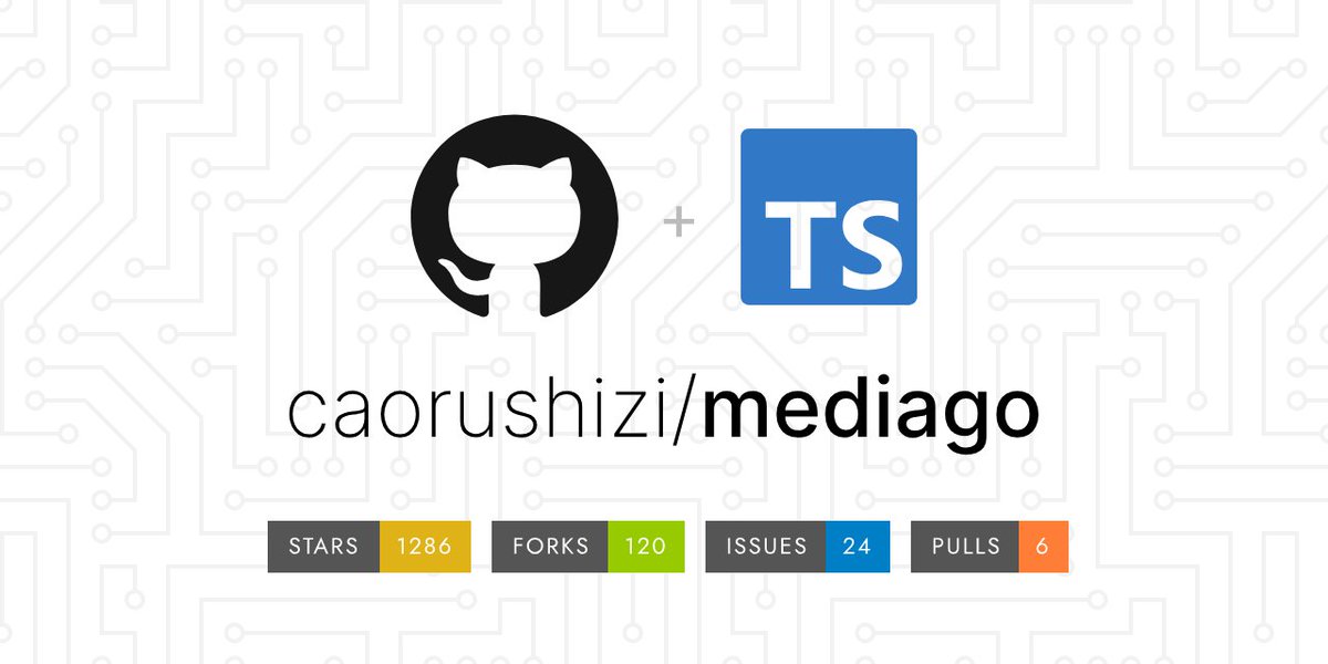 MediaGo - m3u8 视频在线提取工具 

支持流媒体下载、视频下载、m3u8 文件下载，以及 Bilibili 视频下载，并提供了 Windows 和 macOS 桌面客户端。

github.com/caorushizi/med…
