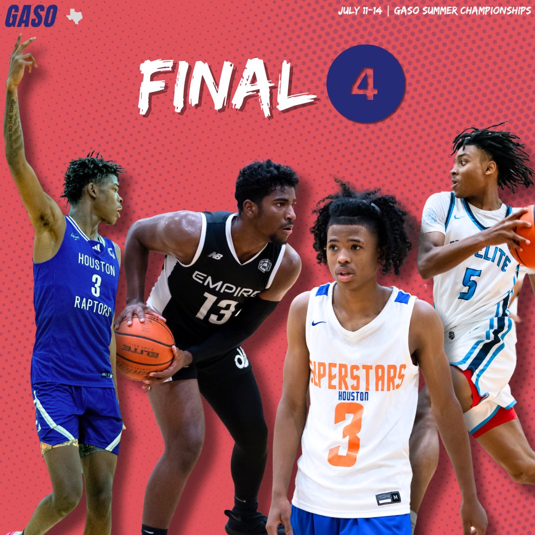 #GASO Summer Championships 

TUNE IN 📺 tomorrow for your 
NBA Survive &amp; Advance 64 FINAL 4️⃣ 

GAME 1:
<a href="/3dhoopsacademy/">3d EMPIRE</a> 
🆚 <a href="/_Houstonraptors/">Benjamin 17u/Extra 👀</a> 17U Benjamin 
⏰ 11:10 SWAC Crt 1

GAME2: 
<a href="/JL3Elite/">JL3 Basketball</a> EYBL 16U
🆚 <a href="/HoustonSuperst1/">Houston Superstars</a> 
⏰ 11:10 SWAC Crt 2
——————————————————
#GASO | Everyone’s