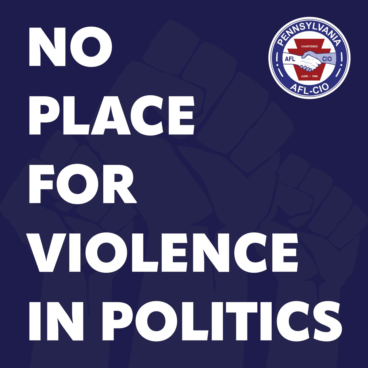 PaAFL_CIO's tweet photo. “Regardless of where your politics fall, there is–unequivocally–no place for political violence." Click to read President Angela Ferritto's statement denouncing shooting at Trump rally in Butler, PA 

https://t.co/CA3fnx44At https://t.co/cEcBVYpkig