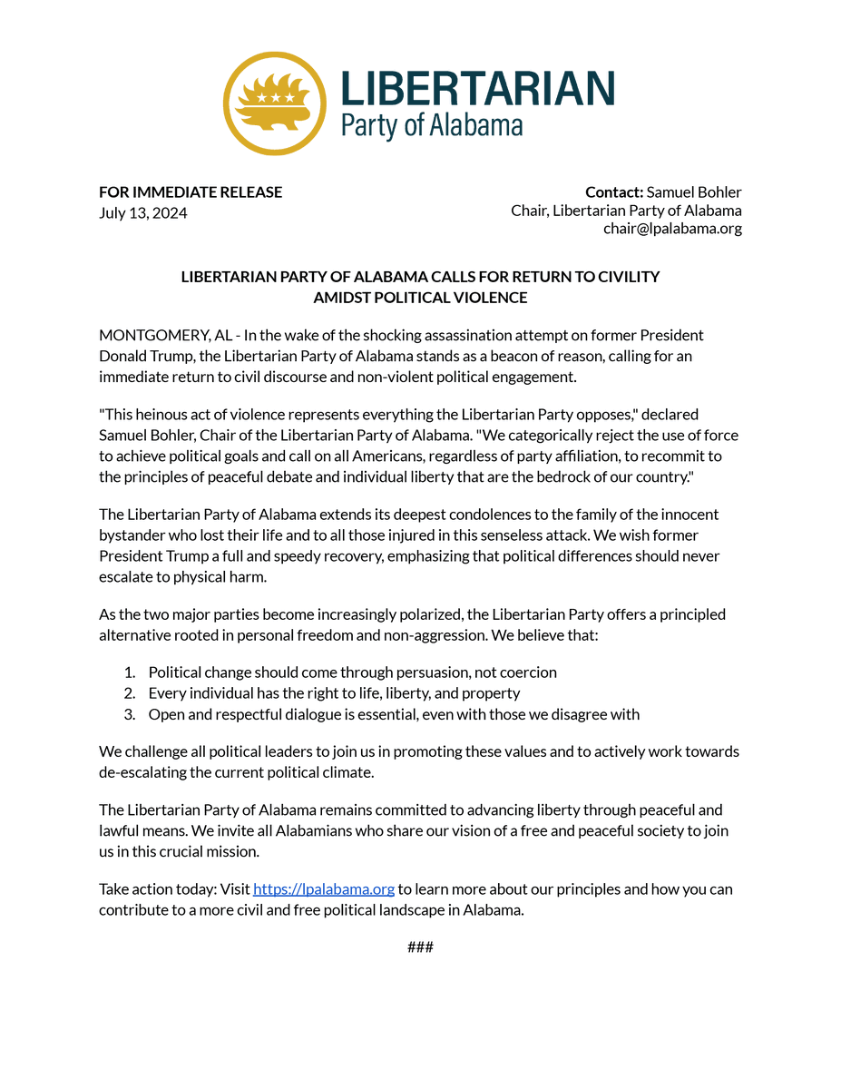 The Libertarian Party of Alabama tweet media