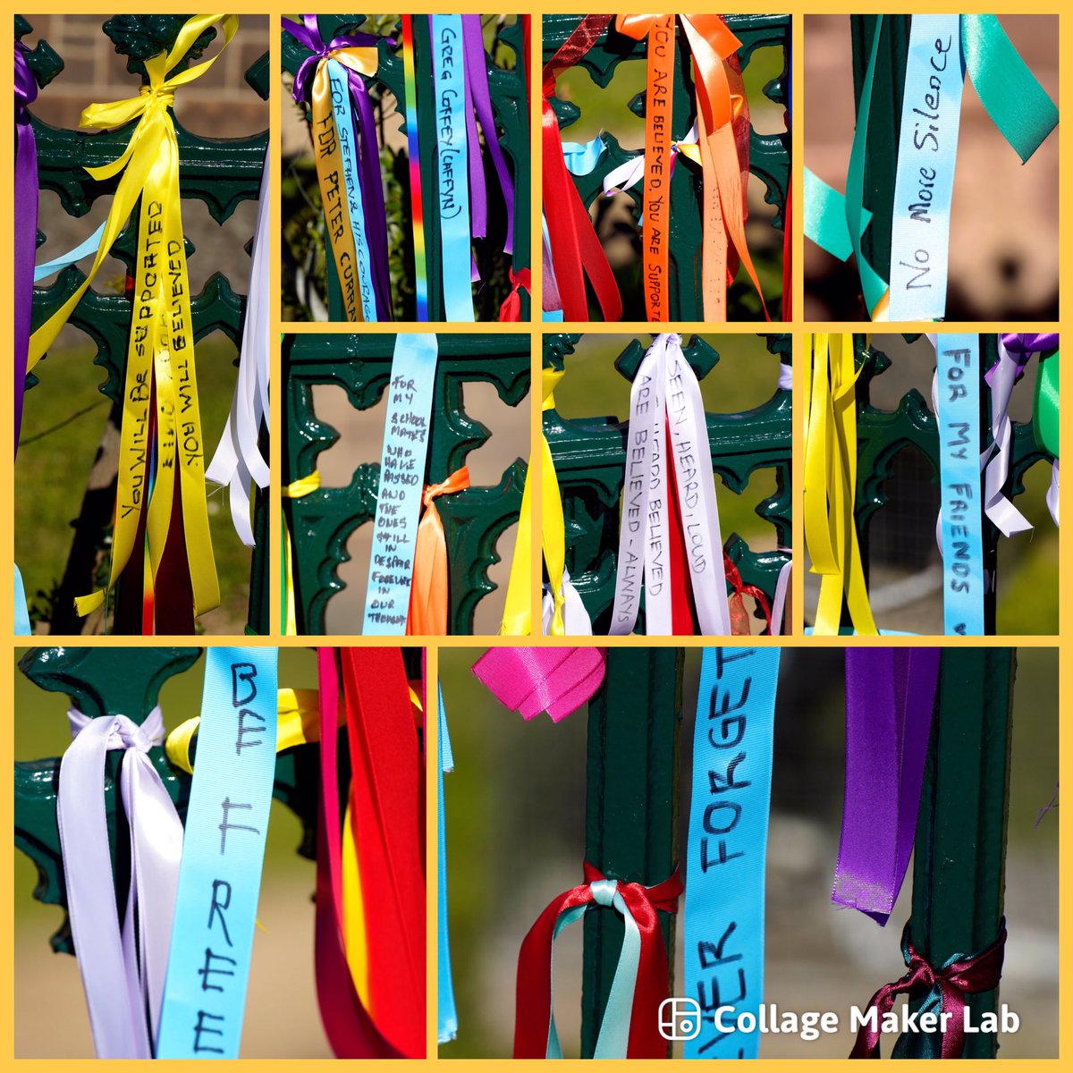 loudfence's tweet photo. Ribbons tied in conjunction with St Patrick’s Cathedral parish 🎗️🎗️🎗️ https://t.co/61H48bMC2z