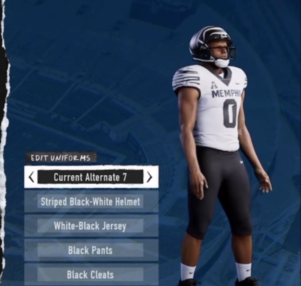 CFBKings's tweet photo. Memphis has 17 uniform combinations in College Football 25 🎮👀 https://t.co/YuDCepUcOI