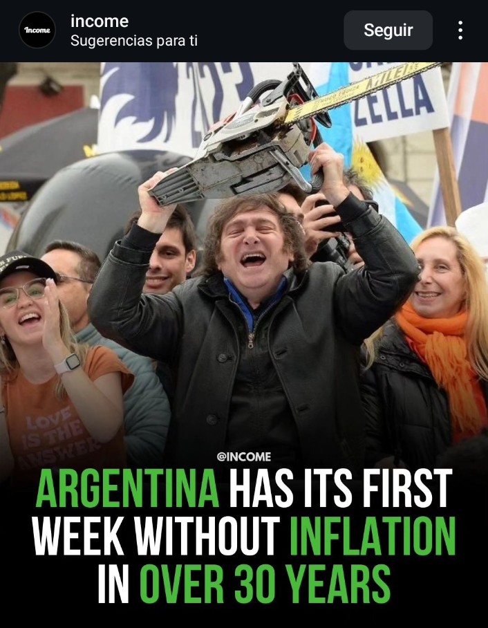 Neo___0001's tweet photo. @MdeFrancisco12 Primer semana sin inflación, viva Javier Milei. https://t.co/skuezWm5u2