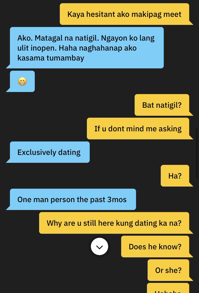 rkjulz's tweet photo. I broke up with my boyfriend last night. My friend sent me a screenshot of him and my boyfriend exchanging messages on Grindr. He doesn't know that he was talking to my friend. Ang lala https://t.co/opjS0bkNJ9