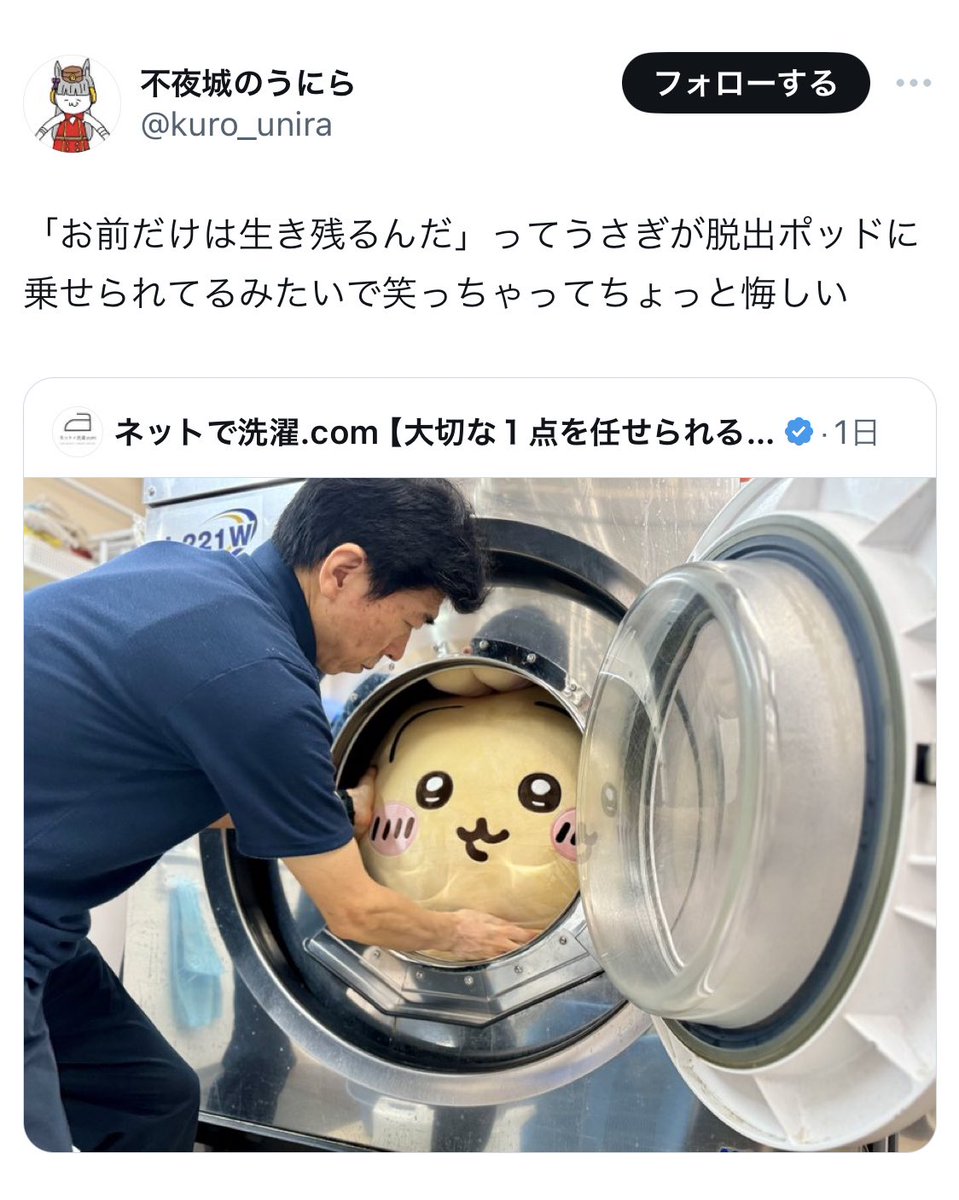 Re: [閒聊] 塞進洗衣機的吉伊卡哇