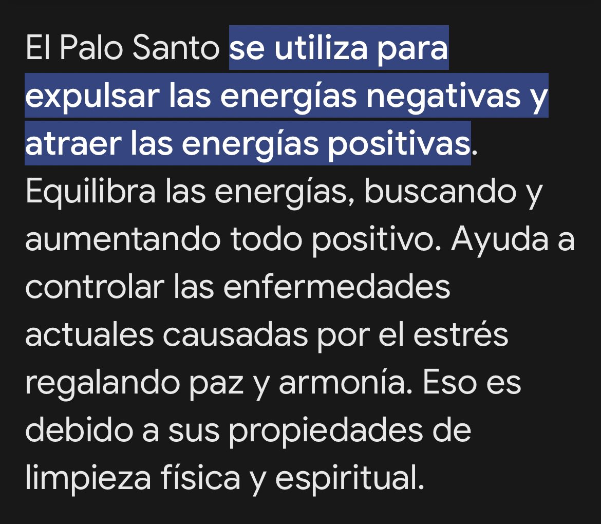 cuando se enteren que con palo santo no se macumbea, se caen todas de orto jajajajajaja